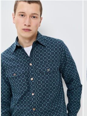 Paul Smith Blue & Teal Patterned Overshirt